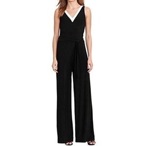 Lauren Ralph Lauren black and white wide leg jumpsuit